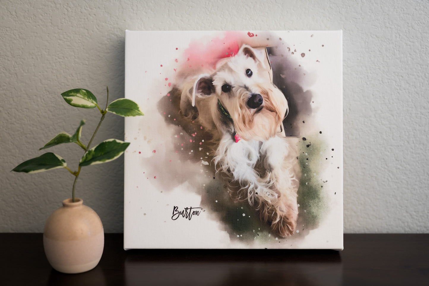 Digital Pet Painting Printed on Gallery Wrapped Canvas