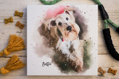 Digital Pet Painting Printed on Gallery Wrapped Canvas